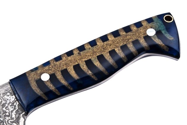 Premium Handmade Damascus Steel Chef Knife – Resin & Burl Wood Handle - Image 2