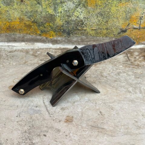 High Premium Handcrafted Damascus Black Handle Cigar Cutter
