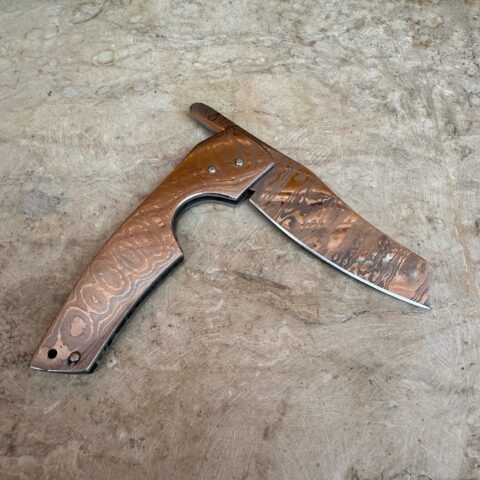 High Premium Handcrafted Damascus Brown Handle Cigar Cutter