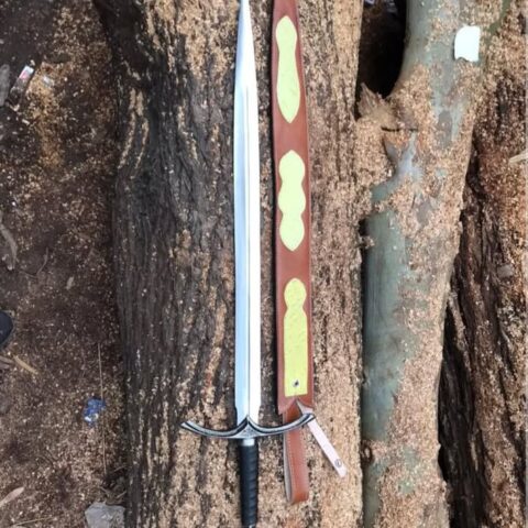 Handcrafted Steel Blade with Ornate Handle This authentic-looking medieval Sword